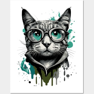 Cat with glasses - Cool Cat with sunglasses Posters and Art